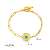 316L Stainless Steel Eye Charm Bracelet For Women - Chain Bangles Jewelry