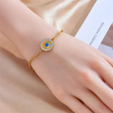 316L Stainless Steel Eye Charm Bracelet For Women - Chain Bangles Jewelry