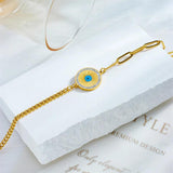 316L Stainless Steel Eye Charm Bracelet For Women - Chain Bangles Jewelry