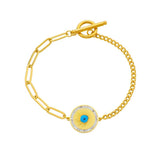 316L Stainless Steel Eye Charm Bracelet For Women - Chain Bangles Jewelry