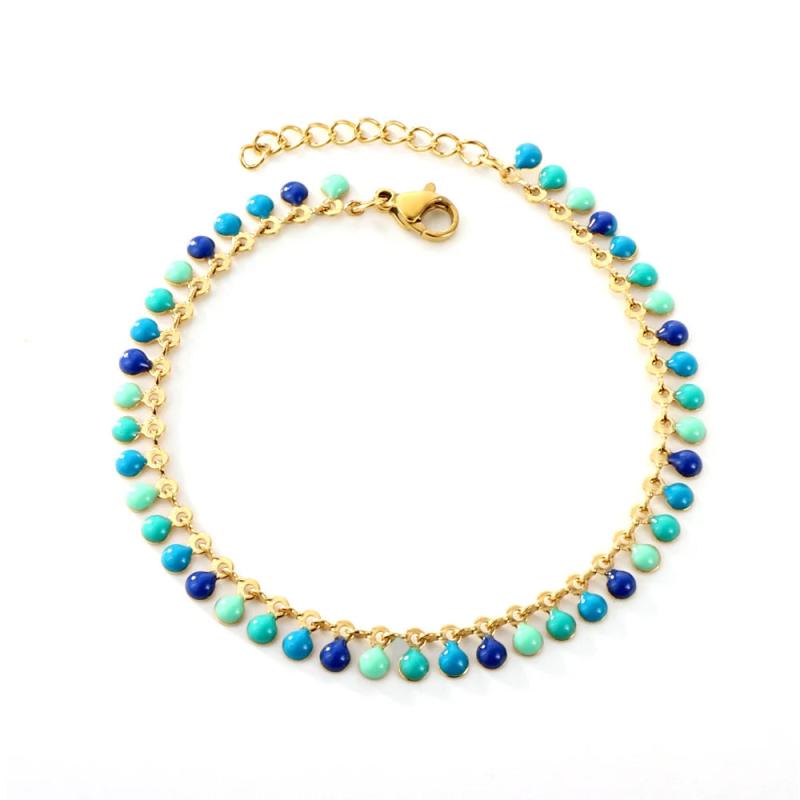 Oil Drip Chains Bracelet Bangle Stainless Steel for Women