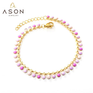 Oil Drip Chains Bracelet Bangle Stainless Steel for Women