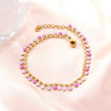 Oil Drip Chains Bracelet Bangle Stainless Steel for Women