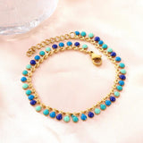 Oil Drip Chains Bracelet Bangle Stainless Steel for Women
