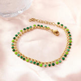 Oil Drip Chains Bracelet Bangle Stainless Steel for Women