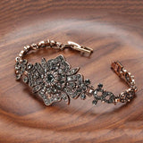 Inlay Gray Crystal Vintage Bracelets for Woman Antique Boho Style Ethnic Bride