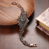 Inlay Gray Crystal Vintage Bracelets for Woman Antique Boho Style Ethnic Bride