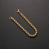 6MM Stainless Plated Pearl Link Bracelet for Men and Women