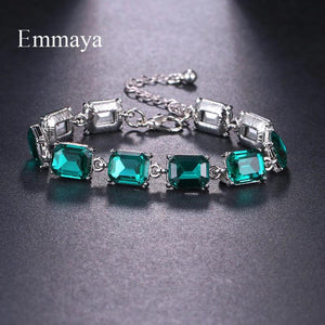 Green Cubic Stone Bracelet - Fashion Party Dress-up