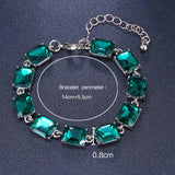 Green Cubic Stone Bracelet - Fashion Party Dress-up