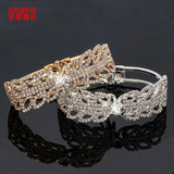 Crystal Punk Bracelet Rhinestone Jewelry Bridal Charm Bracelets