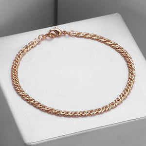 4mm 585 Rose Gold Venitian Link Bracelet