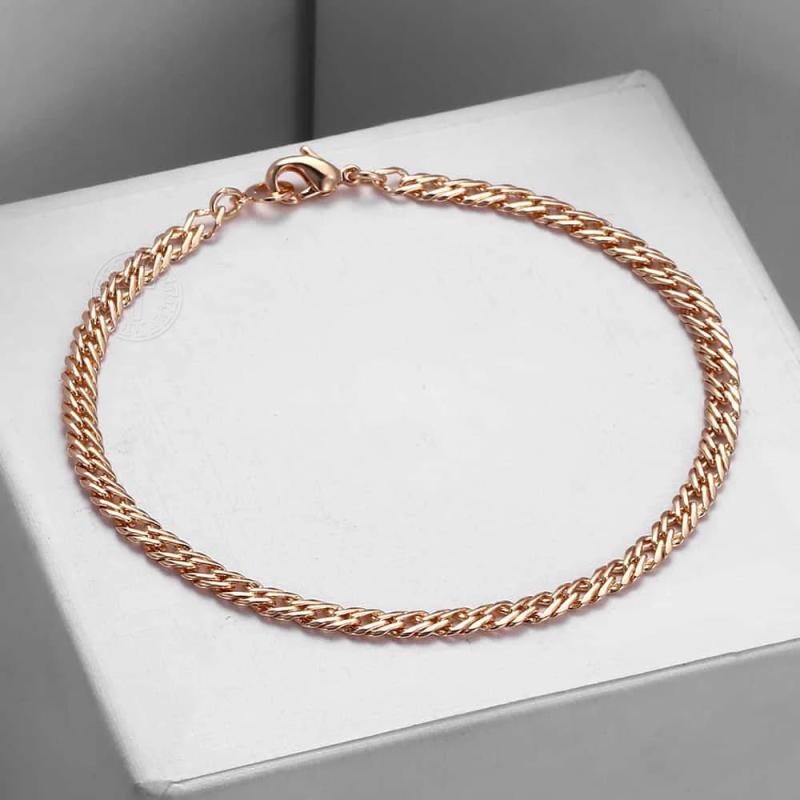 4mm 585 Rose Gold Venitian Link Bracelet