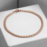 4mm 585 Rose Gold Venitian Link Bracelet