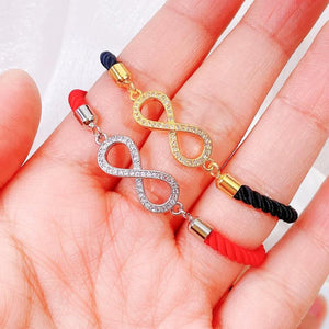 CZ Mosaic Endless Love Infinity Charm Bracelet