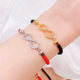 CZ Mosaic Endless Love Infinity Charm Bracelet