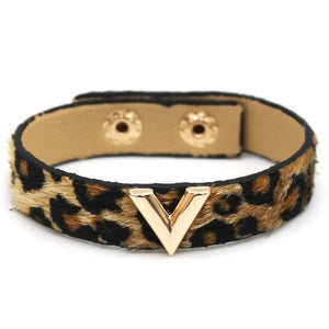 Punk Leopard Leather Bracelet LOVE Wide Wrap Bracelet