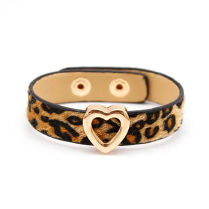 Punk Leopard Leather Bracelet LOVE Wide Wrap Bracelet