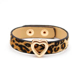 Punk Leopard Leather Bracelet LOVE Wide Wrap Bracelet