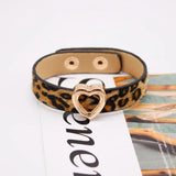 Punk Leopard Leather Bracelet LOVE Wide Wrap Bracelet