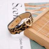 Punk Leopard Leather Bracelet LOVE Wide Wrap Bracelet