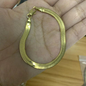 5MM Snake Bracelets for Women Girls Herringbone Link Chain Bangle