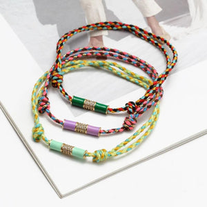 Enamel Bead Tube Charm Bracelet for Women Party Jewelry Girls
