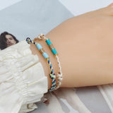 Enamel Bead Tube Charm Bracelet for Women Party Jewelry Girls