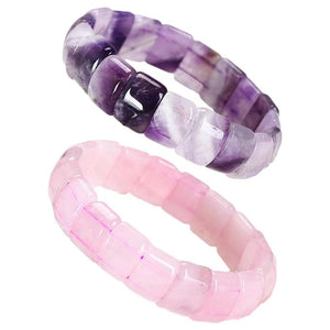 Natural Stone Crystal Beaded Bracelet Elastic Rope Healing Jewelry