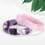 Natural Stone Crystal Beaded Bracelet Elastic Rope Healing Jewelry