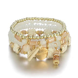 Bohemia Multi-layer Heart Crystal Beads Bracelet Women Elastic Bangle