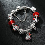 Christmas Charm Bracelet with Lucky Bead Pendant Chain