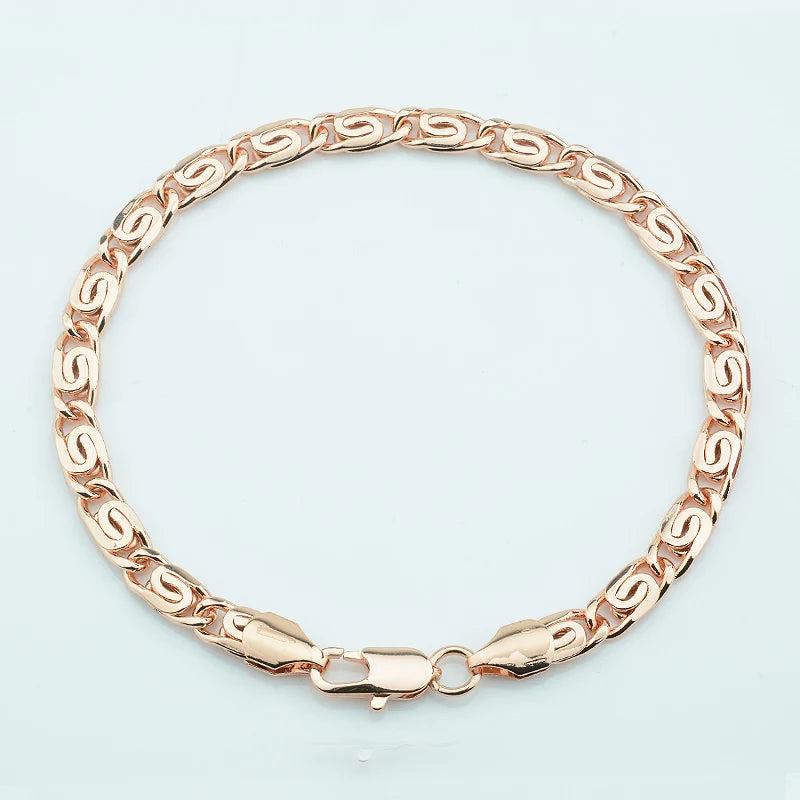 5mm Rose Link Snail Bracelet Jewelry Couple