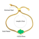 Adjustable Hamsa Hands Charm Bracelet Stainless Steel Box Chain
