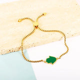 Adjustable Hamsa Hands Charm Bracelet Stainless Steel Box Chain