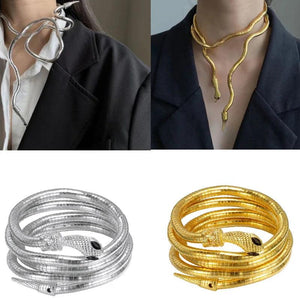 Punk Snake Necklace DIY Folding Bracelet Men Women Adjustable Chain