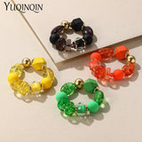 Colorful Beaded Chain Link Bracelet