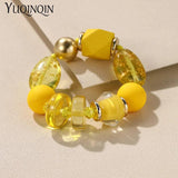 Colorful Beaded Chain Link Bracelet