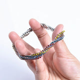 Colorful Crystal Bracelet 5-Row Rhinestone Wristband For Girls