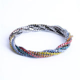Colorful Crystal Bracelet 5-Row Rhinestone Wristband For Girls