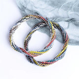 Colorful Crystal Bracelet 5-Row Rhinestone Wristband For Girls