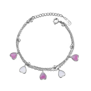 Enamel Love Heart Bracelet for Women Multilayer Chain Jewelry
