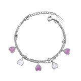 Enamel Love Heart Bracelet for Women Multilayer Chain Jewelry