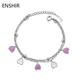 Enamel Love Heart Bracelet for Women Multilayer Chain Jewelry