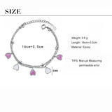 Enamel Love Heart Bracelet for Women Multilayer Chain Jewelry