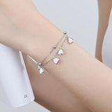 Enamel Love Heart Bracelet for Women Multilayer Chain Jewelry