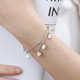 Enamel Love Heart Bracelet for Women Multilayer Chain Jewelry
