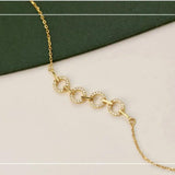 Zircon Circle Bracelet for Women, Geometric Design