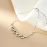 Zircon Circle Bracelet for Women, Geometric Design