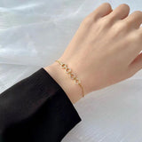 Zircon Circle Bracelet for Women, Geometric Design
